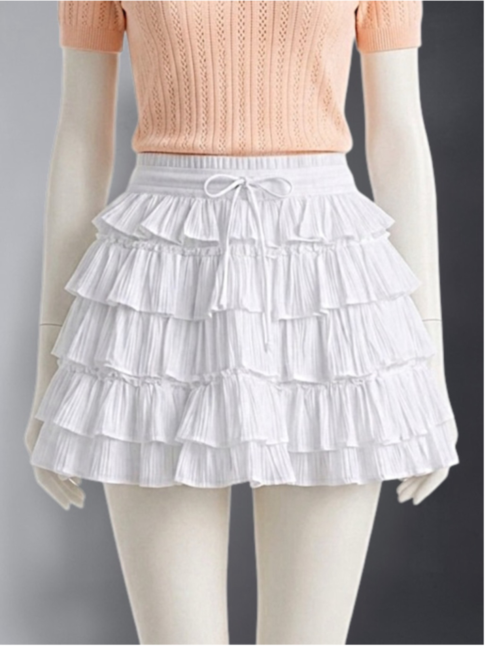H&M Divided White Tiered Ruffle Mini Skirt – Size M - Picture 11 of 15